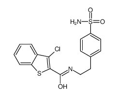 Benzo[b]thiophene-2-carboxamide, N-[2-[4-(aminosulfonyl)phenyl]ethyl]-3-chloro- (9CI)结构式