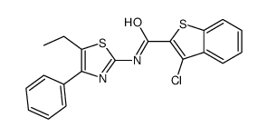 Benzo[b]thiophene-2-carboxamide, 3-chloro-N-(5-ethyl-4-phenyl-2-thiazolyl)- (9CI)结构式