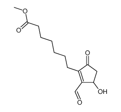 methyl 3-hydroxy-2-formyl-5-oxocyclopent-1-eneheptanoate结构式