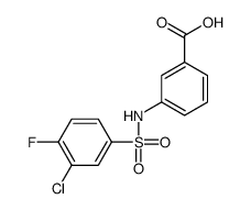 3-[(3-chloro-4-fluorophenyl)sulfonylamino]benzoic acid结构式