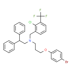 Benzeneethanamine, N-[3-(4-bromophenoxy)propyl]-N-[[2-chloro-3-(trifluoromethyl)phenyl]Methyl]-b-phenyl- Structure