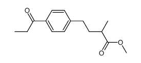 2-methyl-4-(4-propionylphenyl)butyric acid methyl ester结构式