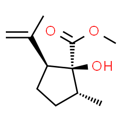 Cyclopentanecarboxylic acid, 1-hydroxy-2-methyl-5-(1-methylethenyl)-, methyl ester, (1S,2R,5S)- (9CI) Structure