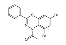 1-(6,8-dibromo-3-phenyl-4,1,2-benzothiadiazin-1-yl)ethanone结构式