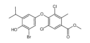 methyl 3,5-dichloro-2-methyl-4-(3-bromo-4-hydroxy-5-isopropylphenoxy)-benzoate结构式