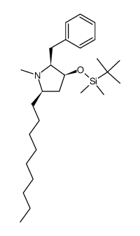 (2S,3S,5R)-2-benzyl-3-(tert-butyldimethylsilyloxy)-1-methyl-5-nonylpyrrolidine Structure
