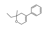 6-ethyl-6-methyl-4-phenyl-2,5-dihydropyran结构式