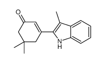 5,5-dimethyl-3-(3-methyl-1H-indol-2-yl)cyclohex-2-en-1-one结构式