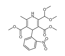 2-dimethoxymethyl-6-methyl-4-(2-nitro-phenyl)-1,4-dihydro-pyridine-3,5-dicarboxylic acid dimethyl ester结构式