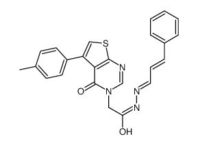 N-(cinnamylideneamino)-2-[5-(4-methylphenyl)-4-oxothieno[2,3-d]pyrimidin-3-yl]acetamide Structure