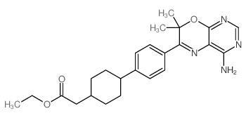 ETHYL 2-(4-(4-(4-AMINO-7,7-DIMETHYL-7H-PYRIMIDO[4,5-B][1,4]OXAZIN-6-YL)PHENYL)CYCLOHEXYL)ACETATE structure