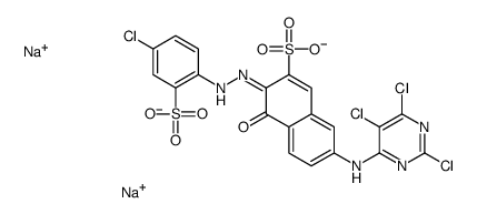 3-[(4-Chloro-2-sulfophenyl)azo]-4-hydroxy-7-[(2,5,6-trichloro-4-pyrimidinyl)amino]-2-naphthalenesulfonic acid disodium salt Structure