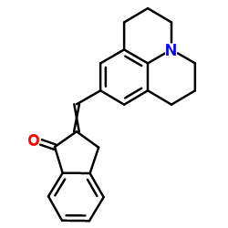 2-[(2,3,6,7-tetrahydro-1H,5H-benzo[ij]quinolizin-9-yl)methylene]indan-1-one structure