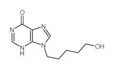6H-Purin-6-one,1,9-dihydro-9-(5-hydroxypentyl)- Structure