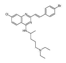 2-(4'-bromostyryl)-4-(δ-diethylamino-α-methylbutylamino)-7-chloroquinazoline结构式