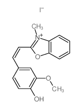 2-methoxy-4-[(E)-2-(3-methylbenzooxazol-2-yl)ethenyl]phenol Structure
