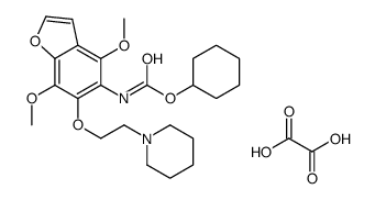 cyclohexyl N-[4,7-dimethoxy-6-(2-piperidin-1-ium-1-ylethoxy)-1-benzofuran-5-yl]carbamate,2-hydroxy-2-oxoacetate结构式