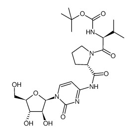 4-N-[Nα-(tert-butoxycarbonyl)valylprolyl]-1-β-D-arabinofuranosylcytosine Structure