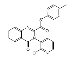 3,4-dihydro-4-oxo-3-(2-chloro-3-pyridyl)-2-quinazolinecarbothioic acid S-p-tolyl ester Structure