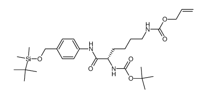 {5-allyloxycarbonylamino-1-[4-(tert-butyl-dimethyl-silanyloxymethyl)phenylcarbamoyl]-pentyl}-carbamic acid tert-butyl ester结构式