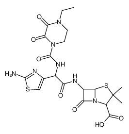 6-[(+/-)-α-(2-aminothiazol-4-yl)-α-(4-ethyl-2,3-dioxopiperazin-1-ylcarbonylamino)acetamido]penicillanic acid structure