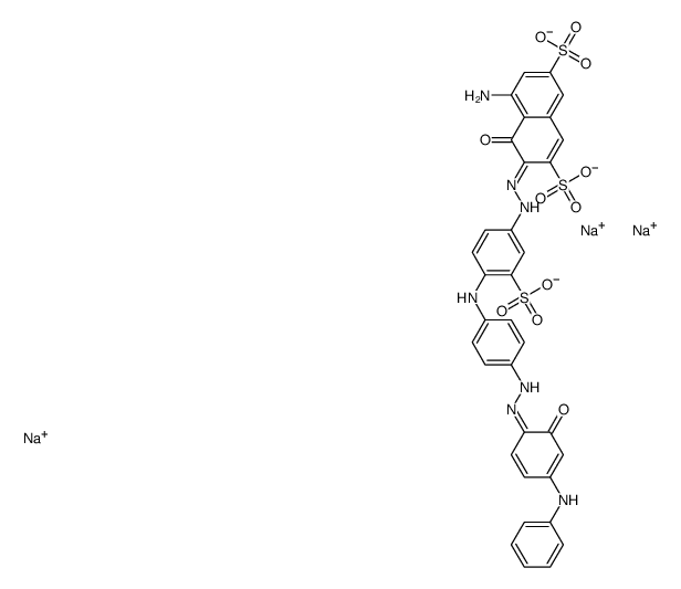 5-amino-3-[[4-[[4-[[4-anilino-2-hydroxyphenyl]azo]phenyl]amino]-3-sulphophenyl]azo]-4-hydroxynaphthalene-2,7-disulphonic acid, sodium salt结构式