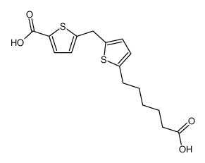 6-[5-(5-carboxy-[2]thienylmethyl)-[2]thienyl]-hexanoic acid结构式