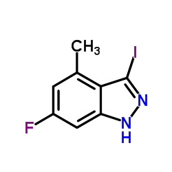 6-Fluoro-3-iodo-4-methyl-1H-indazole结构式