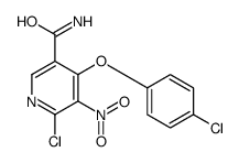 6-chloro-4-(4-chlorophenoxy)-5-nitropyridine-3-carboxamide结构式