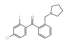 4-CHLORO-2-FLUORO-2'-PYRROLIDINOMETHYL BENZOPHENONE structure