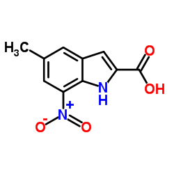 5-Methyl-7-nitro-1H-indole-2-carboxylic acid结构式