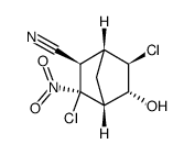 3-exo,6-exo-dichloro-5-endo-hydroxy-3-endo-nitrobicyclo<2.2.1>heptane-2-exo-carbonitrile Structure