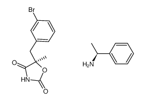 (R)-5-(3-bromobenzyl)-5-methyloxazolidine-2,4-dione compound with (S)-1-phenylethan-1-amine (1:1) Structure