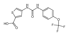 4-[({[4-(Trifluoromethoxy)phenyl)amino}carbonyl)amino]thiophene-2-carboxylic acid结构式