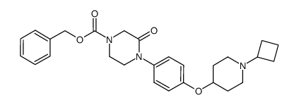 phenylmethyl 4-(4-{[1-cyclobutyl-4-piperidinyl]oxy}phenyl)-3-oxo-1-piperazinecarboxylate结构式