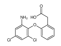 2-[2-(2-amino-4,6-dichloro-phenoxy)phenyl]acetic acid Structure