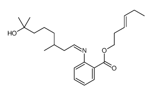 (Z)-3-hexenyl 2-[(7-hydroxy-3,7-dimethyloctylidene)amino]benzoate structure