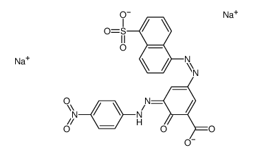 3-[(4-nitrophenyl)azo]-5-[(5-sulpho-1-naphthyl)azo]salicylic acid, sodium salt structure