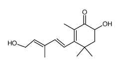 (2E,4E)-3-methyl-5-(4-hydroxy-2,6,6-trimethyl-3-oxo-1-cyclohexen-1-yl)-2,4-pentadienol结构式