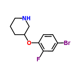 3-(4-Bromo-2-fluorophenoxy)piperidine结构式