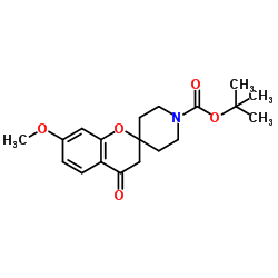 2-Methyl-2-propanyl 7-methoxy-4-oxo-3,4-dihydro-1'H-spiro[chromene-2,4'-piperidine]-1'-carboxylate Structure