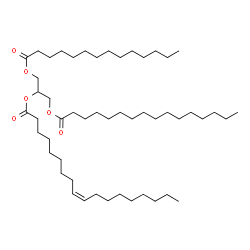 1-Myristoyl-2-Oleoyl-3-Palmitoyl-rac-glycerol结构式