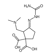 2-dimethylaminomethyl-3-semicarbazono-cyclopentane-1,1-dicarboxylic acid结构式