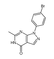 1-(4-bromo-phenyl)-6-methyl-1,5-dihydro-pyrazolo[3,4-d]pyrimidin-4-one Structure