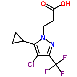 3-(4-CHLORO-5-CYCLOPROPYL-3-TRIFLUOROMETHYL-PYRAZOL-1-YL)-PROPIONIC ACID结构式