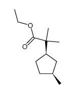 (+-)-2-methyl-2-(cis()-3-methyl-cyclopentyl)-propionic acid ethyl ester结构式