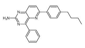 4-phenyl-6-(4-n-butyl phenyl)pyrido[3,2-d]pyrimidin-2-ylamine结构式