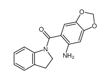 1-(6-amino-benzo[1,3]dioxole-5-carbonyl)-2,3-dihydro-indole结构式