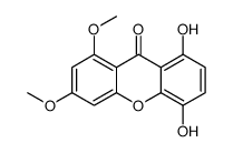 5,8-dihydroxy-1,3-dimethoxyxanthen-9-one结构式