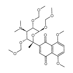 (2R,3R,4R,5S,6R)-(+)-2-(5,8-dimethoxy-1,4-dioxo-2-naphthalenyl)-4-dimethylamino-3,5,6-tris(methoxymethyloxy)-2-methyltetrahydropyran结构式